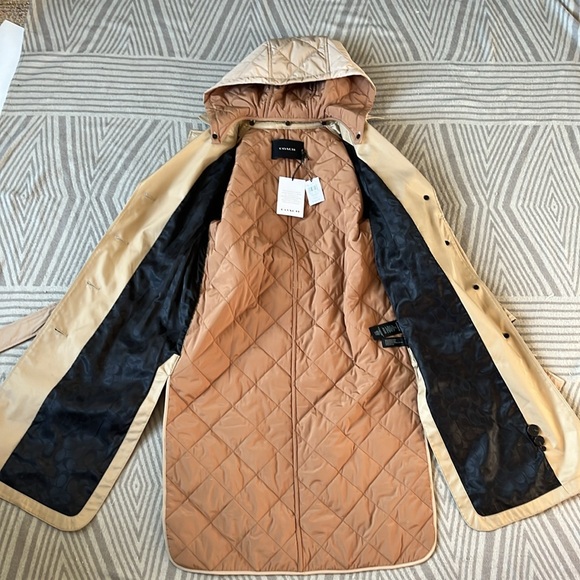 COACH NWT Classic Khaki Quilted Trench Coat size XS - Picture 7 of 16